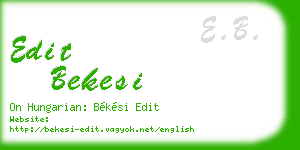 edit bekesi business card