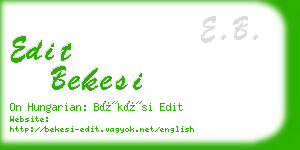 edit bekesi business card